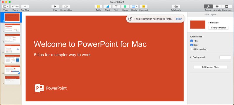 powerpoint presentation on a mac